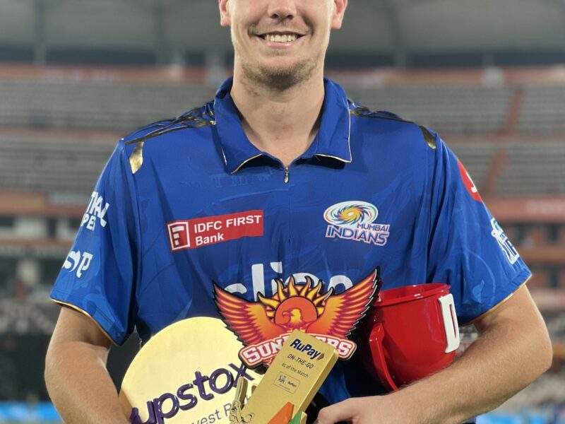 Cameron Green with awards after SRH game