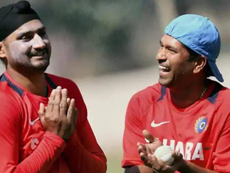 Harbhajan Singh and Sachin Tendulkar