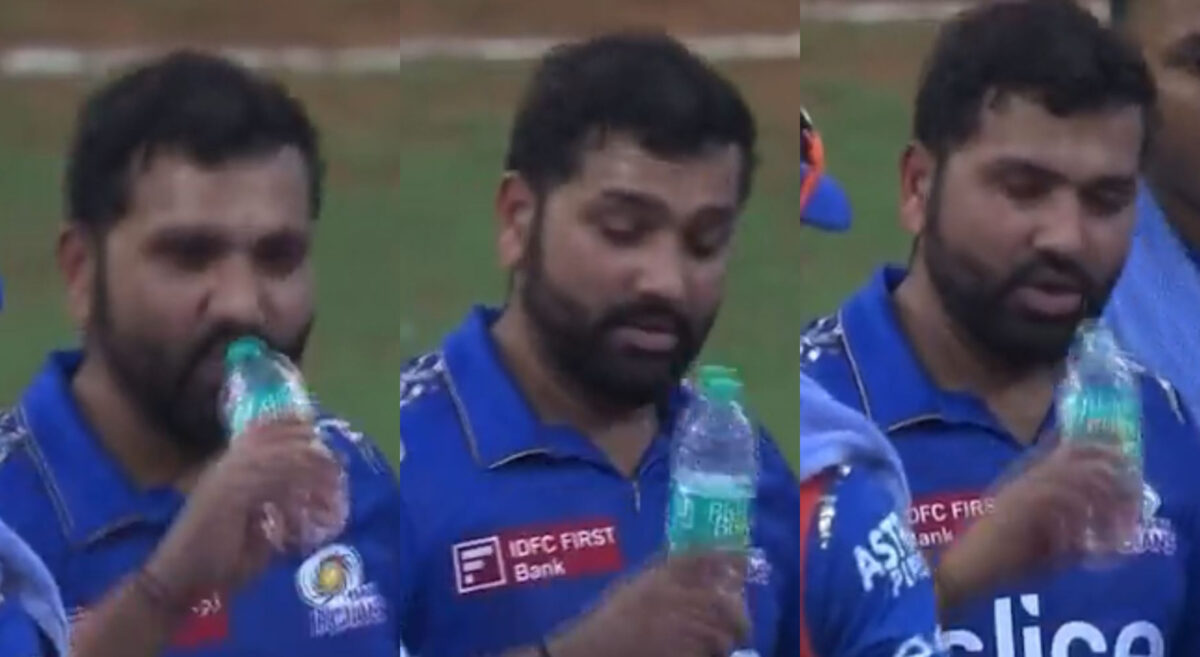 Watch: Rohit Sharma Absent-Mindedly Tries To Drink Water From The Bottle Without Opening The Cap 1