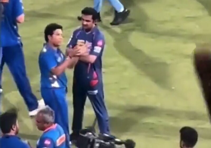 IPL 2023: WATCH- Chennai Crowd Chants Kohli’s Name As Gautam Gambhir And Sachin Tendulkar Chat After MI V LSG Match 2
