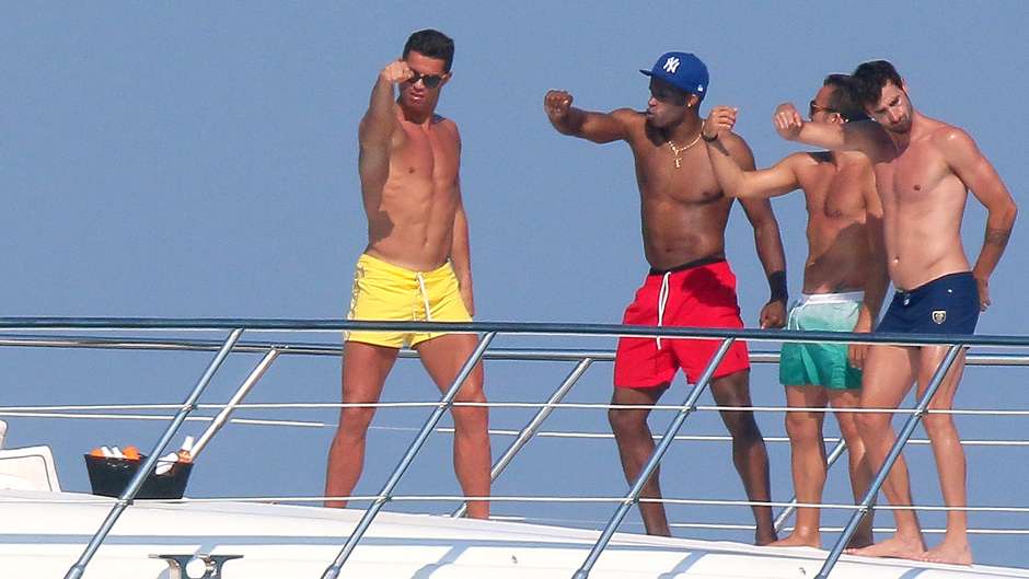 Cristiano Ronaldo on his yacht