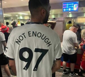 The Manchester United fan with an offensive message to taunt Liverpool