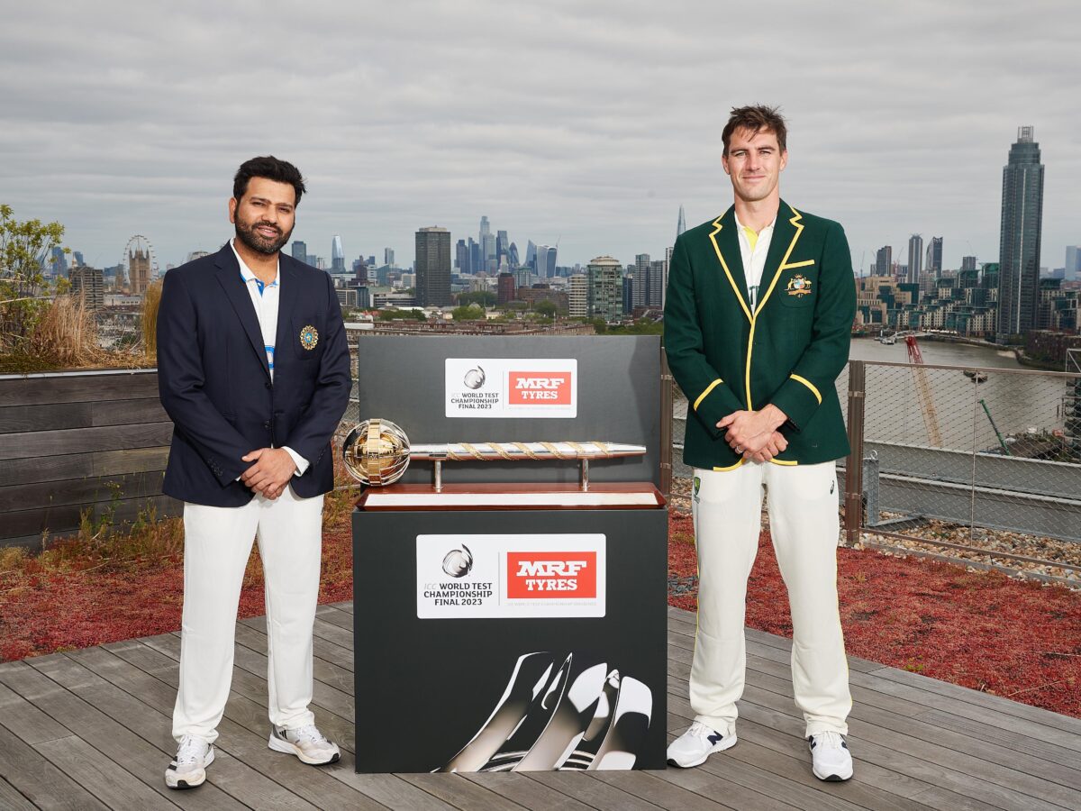 Rohit Sharma and Pat Cummins with the Test match ahead of WTC Final