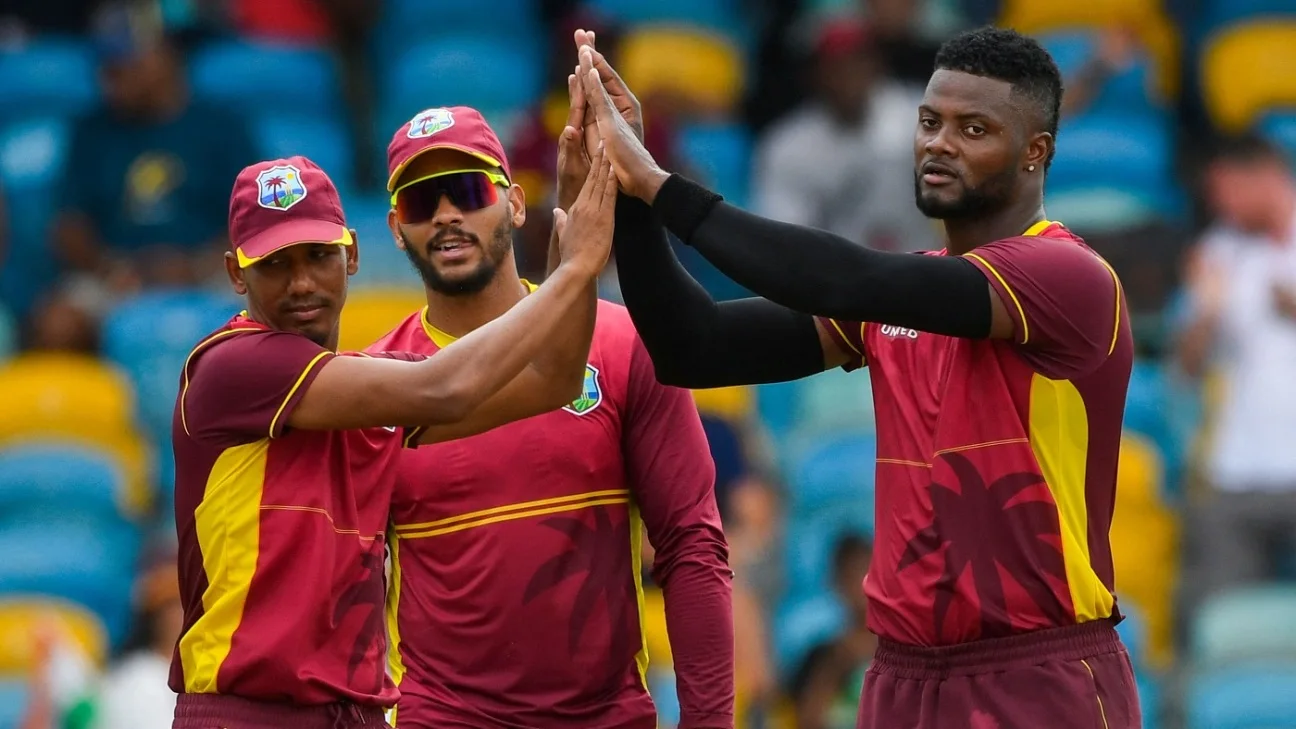 Ind Vs Wi: We'Ve Been Going Through Some Hard Times In The Past Couple Of Months - Romario Shepherd Elated With Series Victory Over India 2 Romario Shepherd With His Teammates