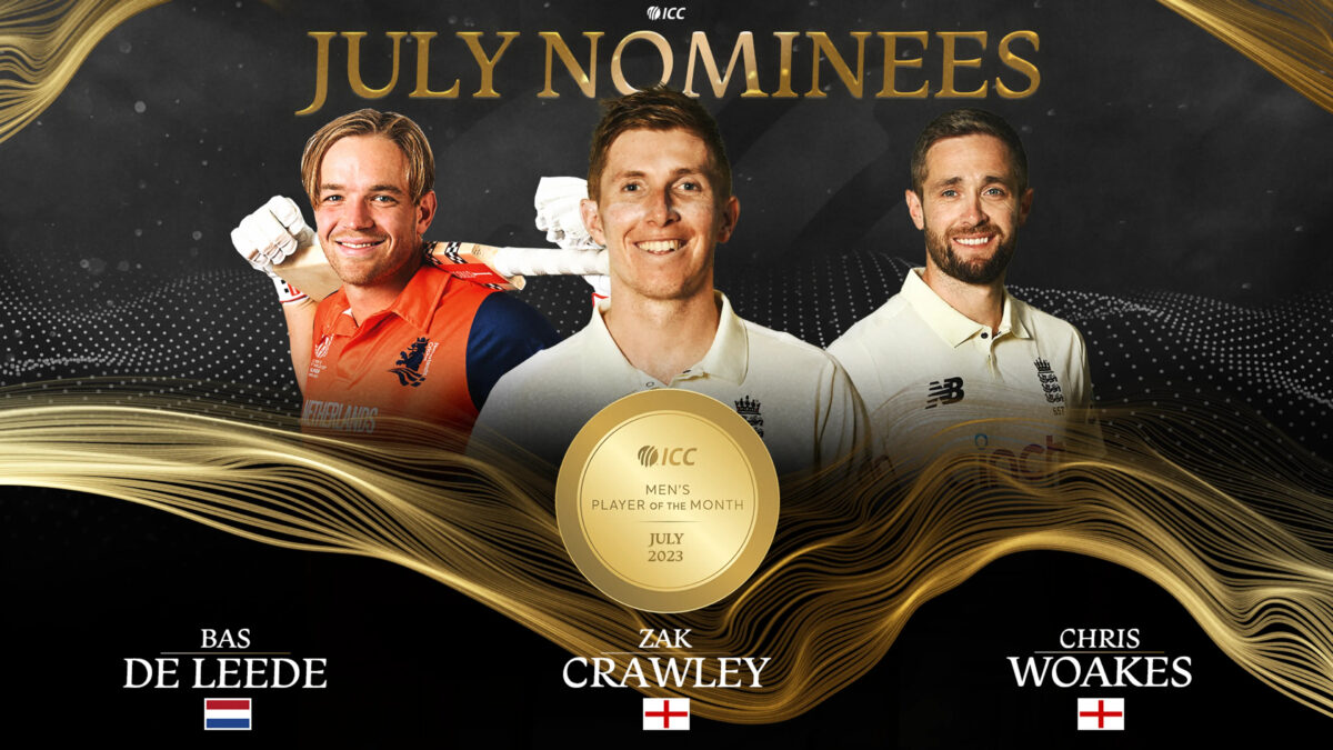 Chris Woakes, Zak Crawley And Bas De Leede Nominated For ICC Men's Player Of The Month Award For July 2023 1