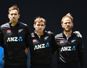 Tim Southee, Tom Latham and Kane Williamson. Photo- Getty