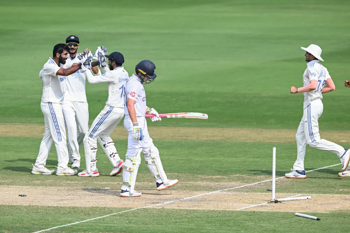 Jasprit Bumrah Celebrating The Wicket Of Ollie Pope