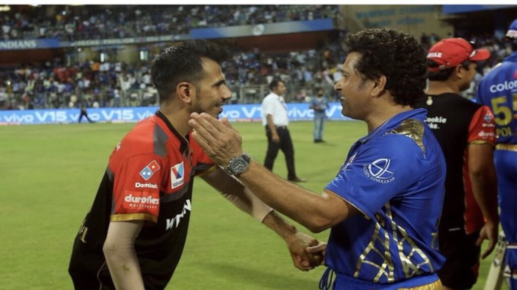 Yuzvendra Chahal and Sachin Tendulkar IPL 2024.
