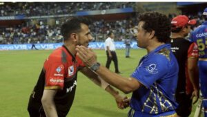 Yuzvendra Chahal and Sachin Tendulkar IPL 2024.