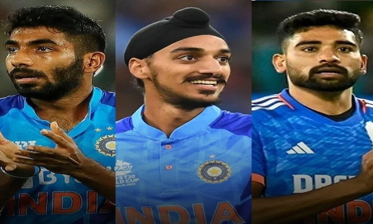 India pacers- Jasprit Bumrah, Arshdeep Singh, and Mohammad Siraj.