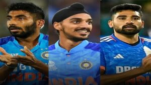 India pacers- Jasprit Bumrah, Arshdeep Singh, and Mohammad Siraj.