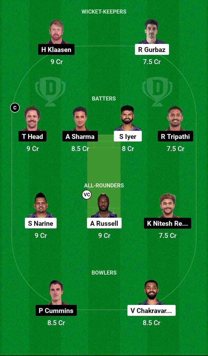 KKR vs SRH Dream11 Prediction