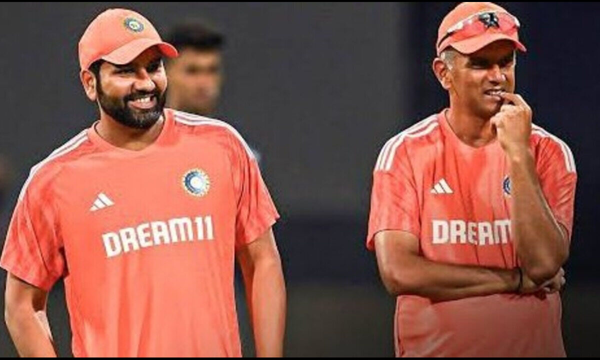 India captain Rohit Sharma and India coach Rahul Dravid.