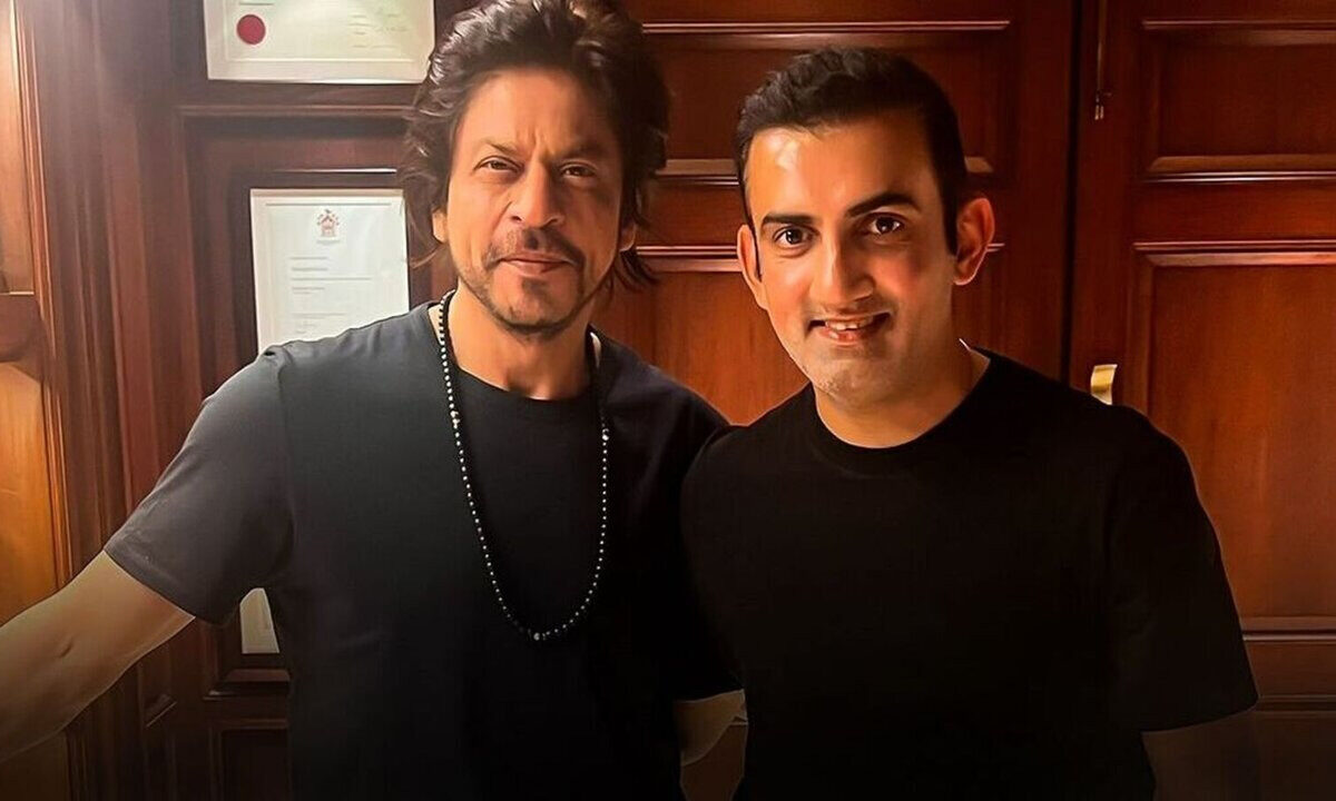 KKR co-owners Shah Rukh Khan and mentor Gautam Gambhir.