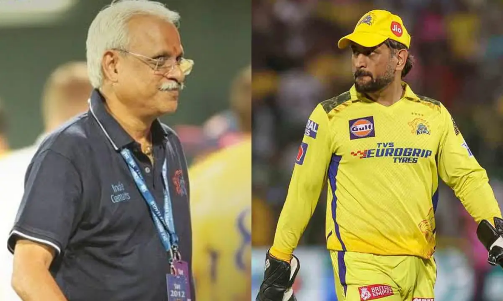 MS Dhoni and Kasi Viswanathan. Photo- Twitter