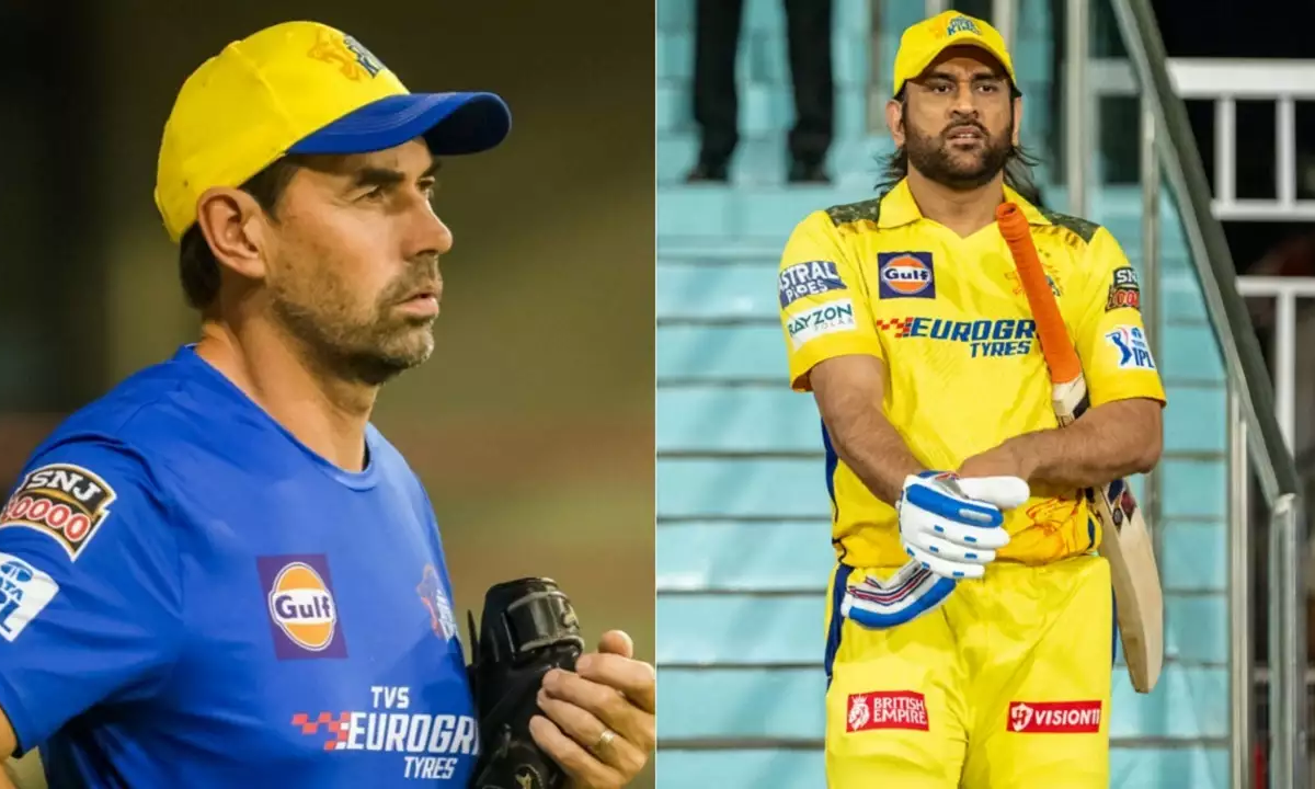 MS Dhoni and Stephen Fleming .Photo- Twitter