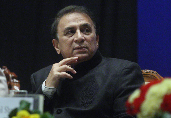 Sunil Gavaskar during a lecture in New Delhi. (Photo by Qamar Sibtain/India Today Group/Getty Images)