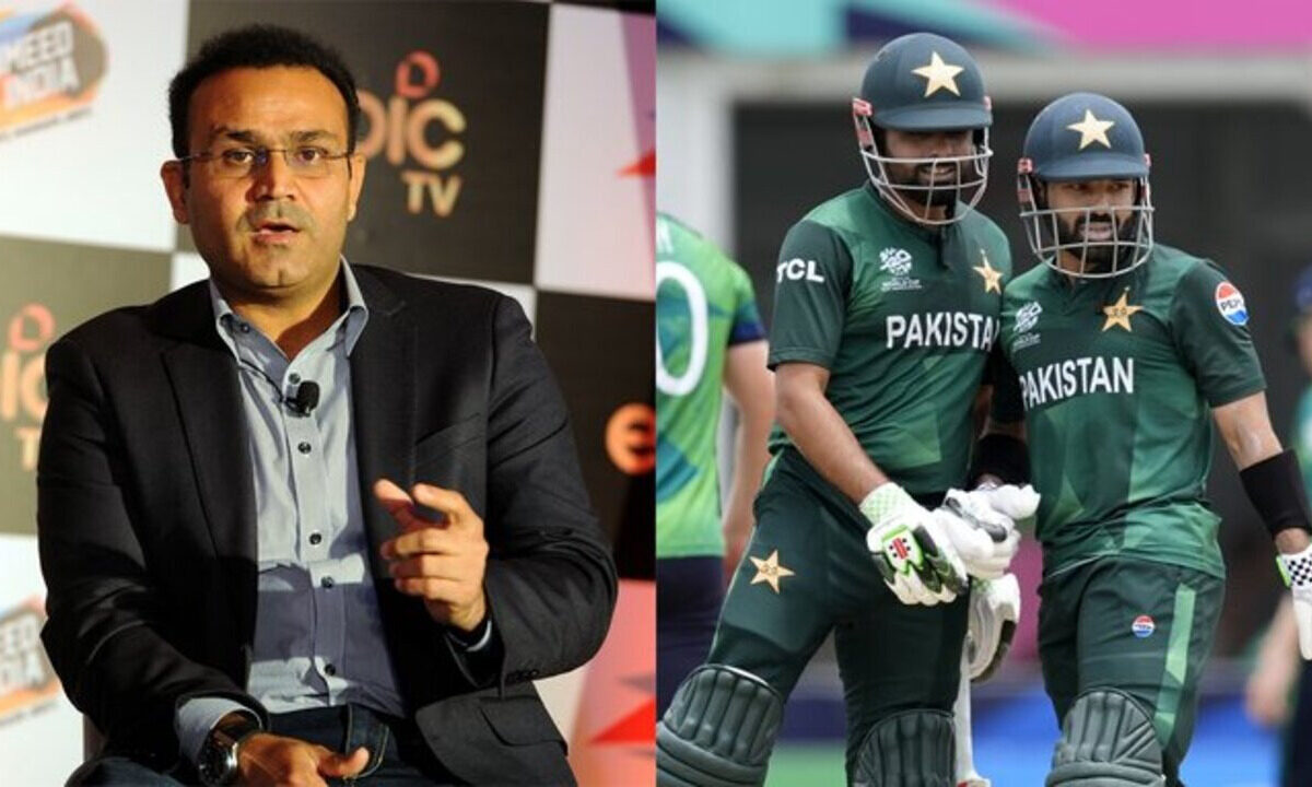 Virender Sehwag, Babar Azam and Mohammad Rizwan.