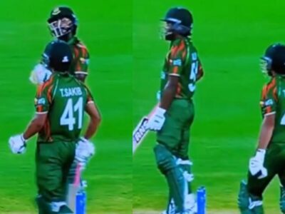 Watch- Jaker Ali Consults Bangladesh Dressing Room For DRS After Tanzim Sakib Gets Out LBW