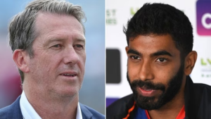 Jasprit Bumrah and Glenn McGrath. Photo- Twitter