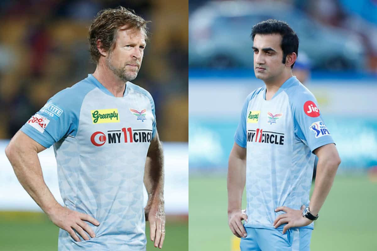 Jonty Rhodes and Gautam Gambhir. Photo- LSG Twitter