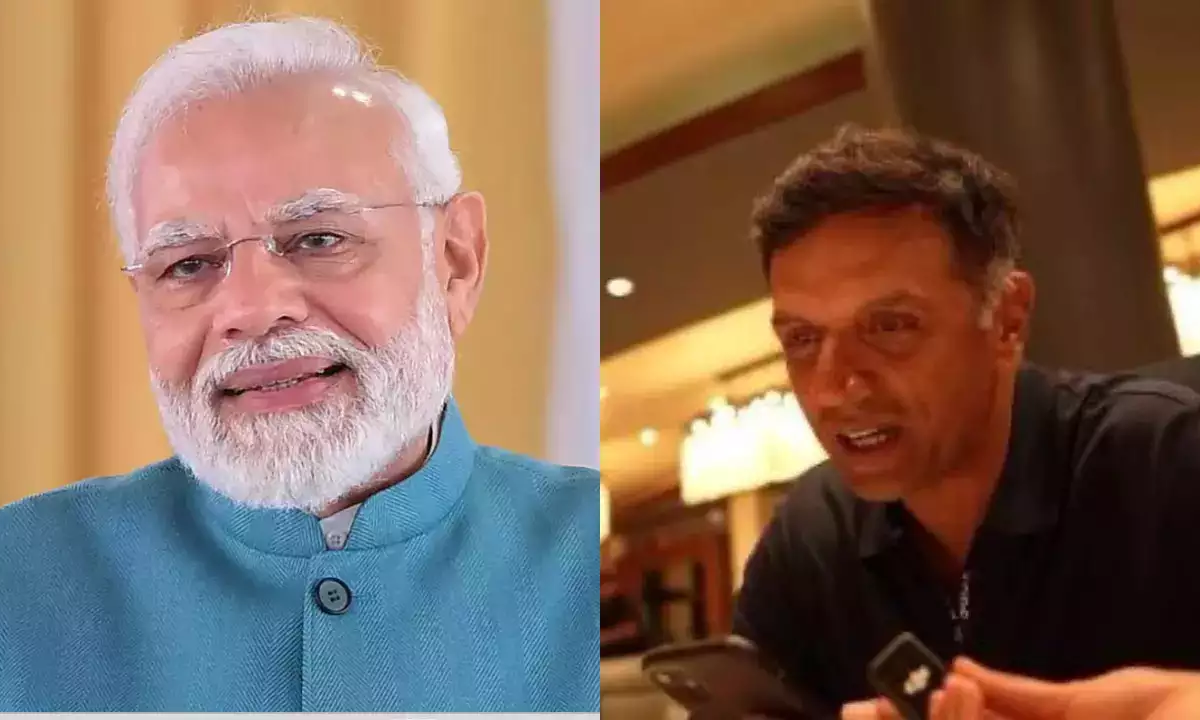 Narendra Modi and Rahul Dravid