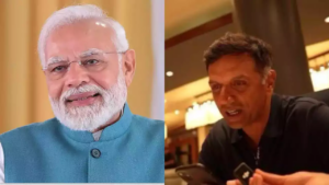 Narendra Modi and Rahul Dravid