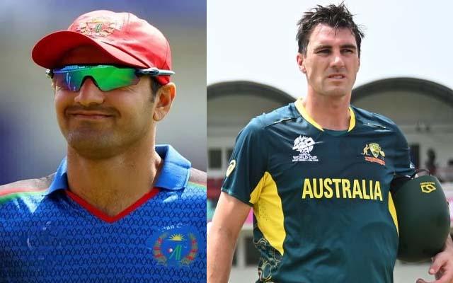 Najib Zadran and Pat Cummins