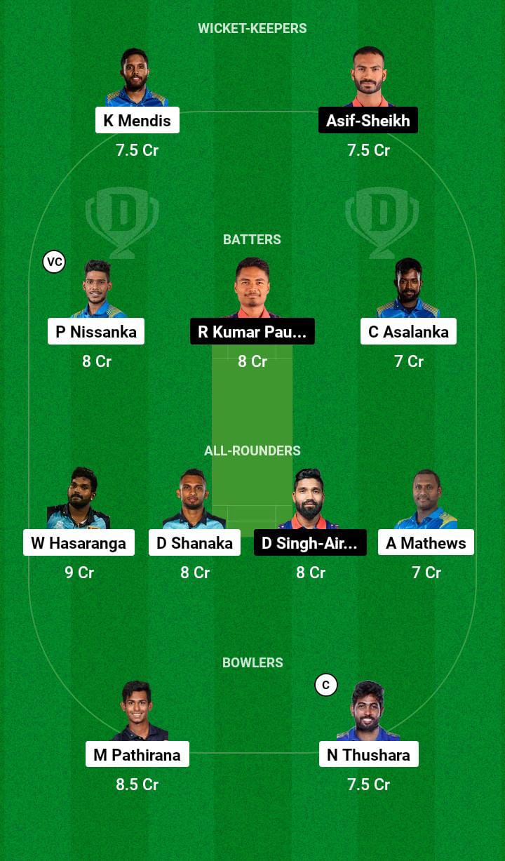 SL vs NEP Dream11 Prediction