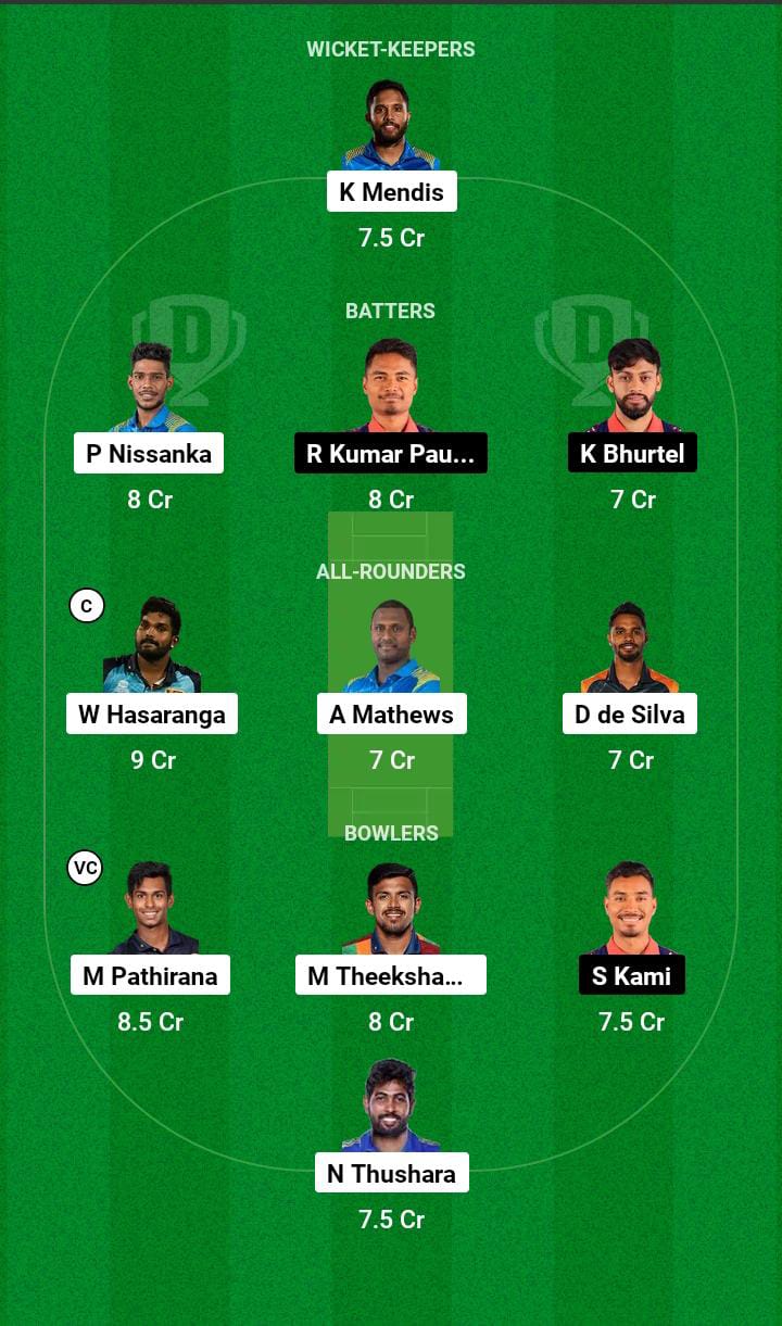 SL vs NEP Dream11 Prediction