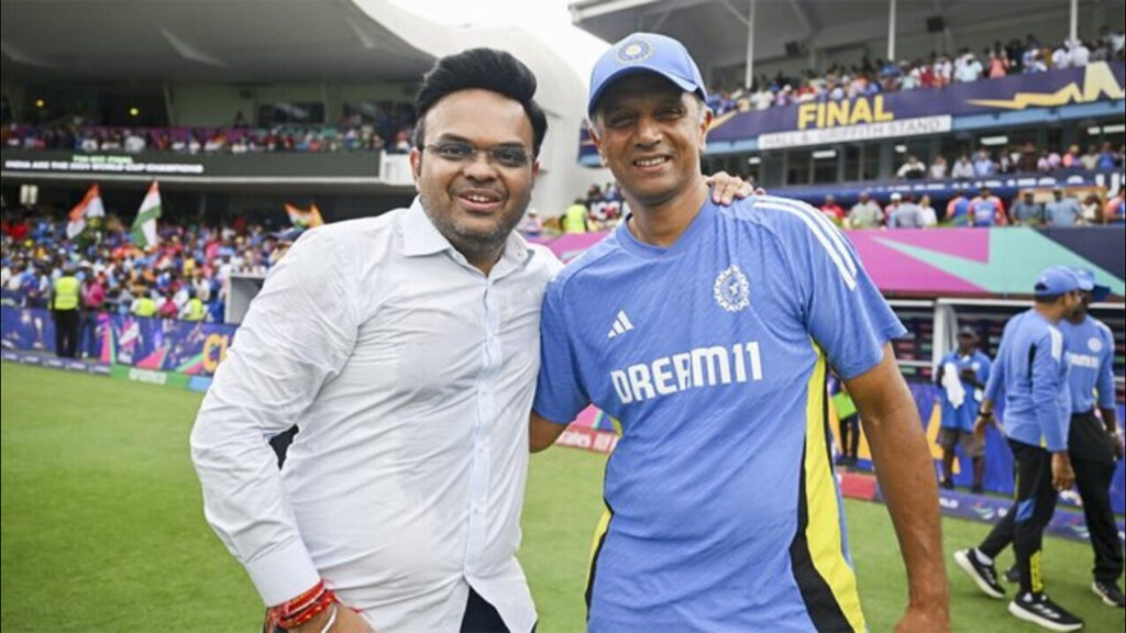 Jay Shah and Rahul Dravid.