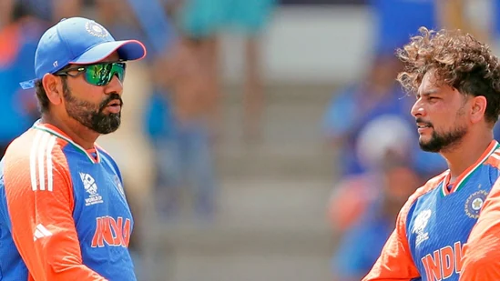 Kuldeep Yadav and Rohit sharma. Photo- Getty