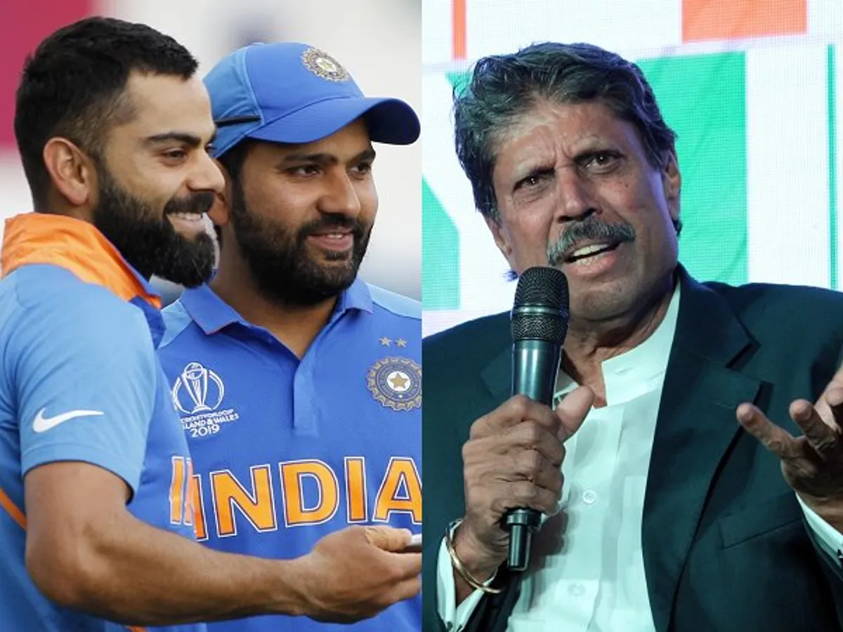 Rohit Sharma, Virat Kohli and Kapil Dev. Photo- Getty