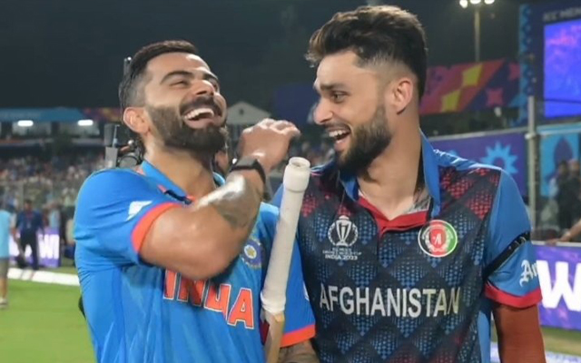 Virat Kohli and Naveen Ul Haq. Photo- ICC