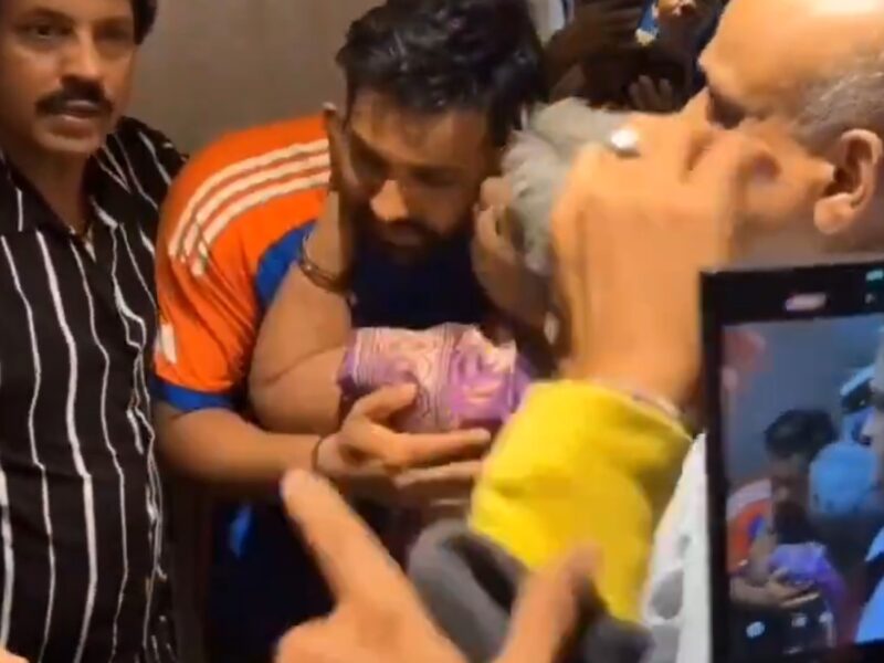 Watch- Rohit Sharma Receives Kisses From His Mother Poornima After Felicitation Ceremony At Wankhede Stadium