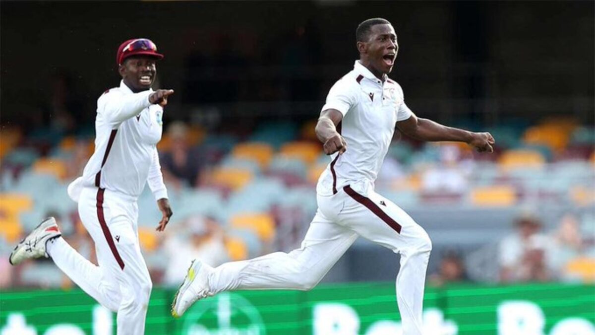 West Indies' Shamar Joseph and Alick Athanaze.