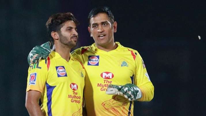 MS Dhoni and Shardul Thakur. Photo- IPL