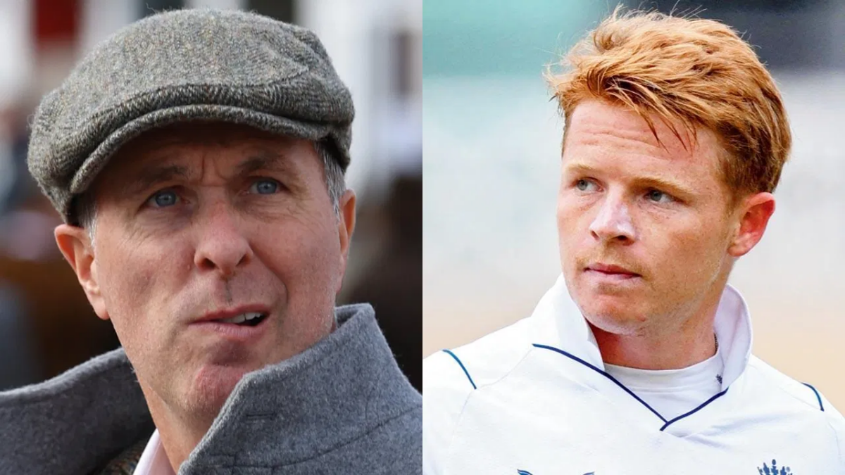 Michael Vaughan and Ollie Pope. Photo- Getty