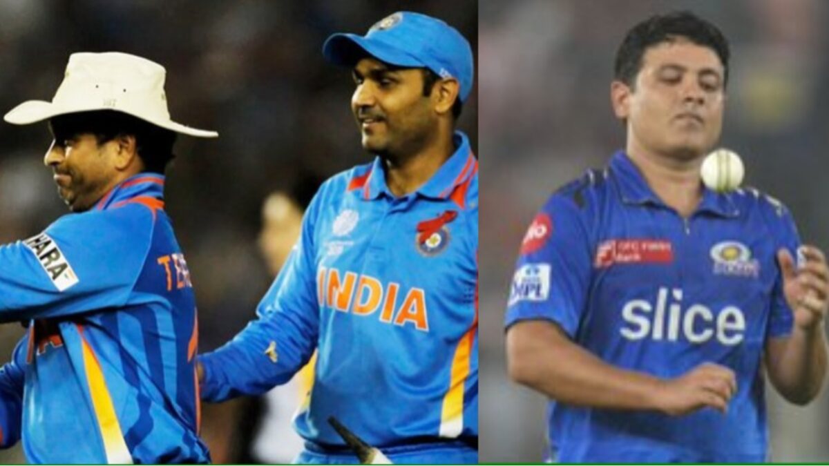 Sachin Tendulkar, Virender Sehwag and Piyush Chawla.