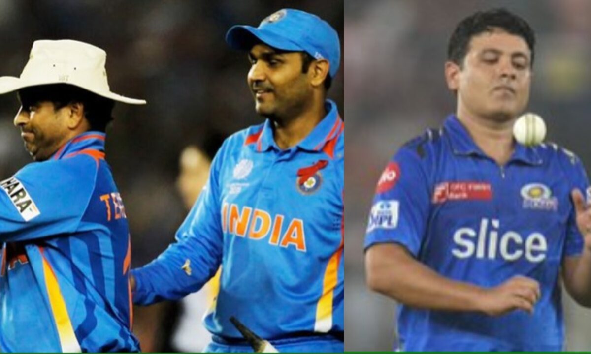 Sachin Tendulkar, Virender Sehwag and Piyush Chawla.