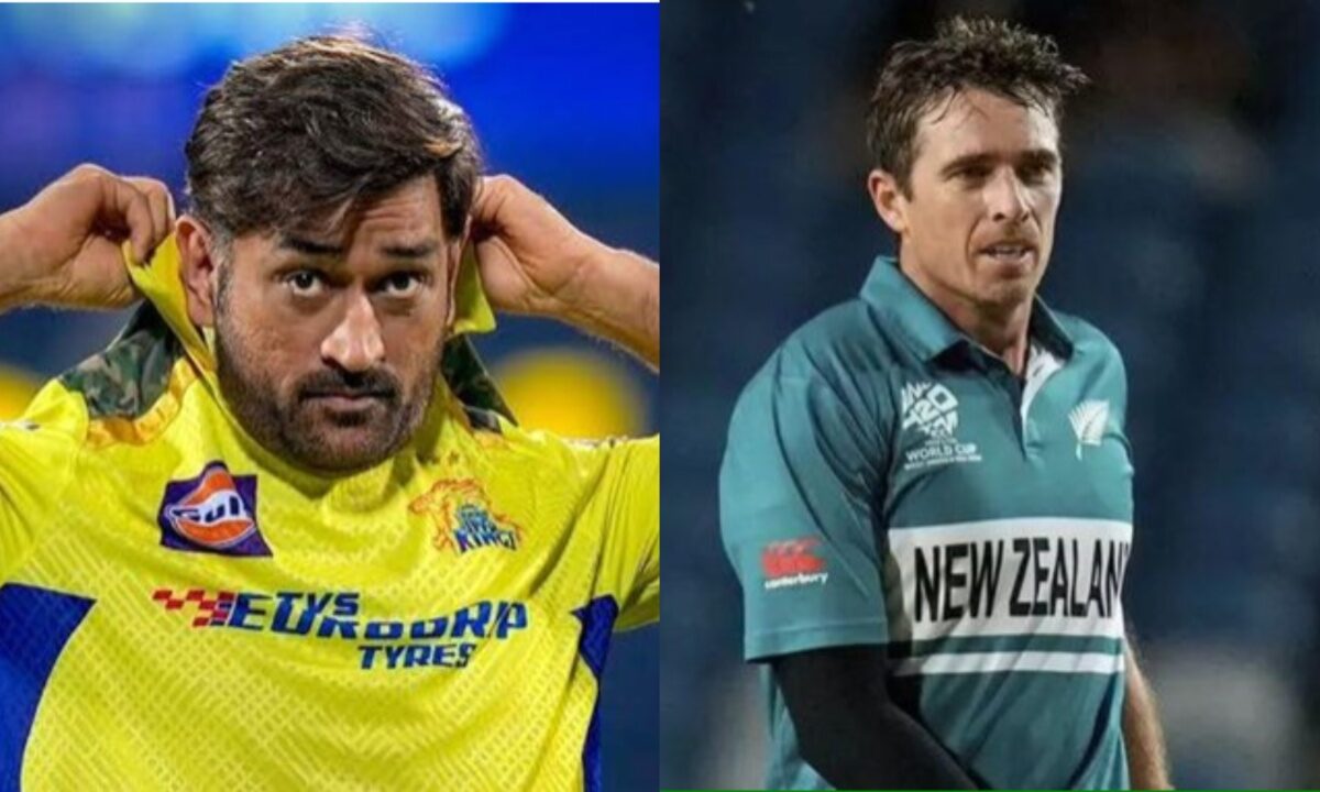 MS Dhoni and Tim Southee.