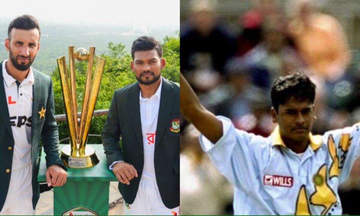 Pakistan and Bangladesh captains and Dodda Ganesh.