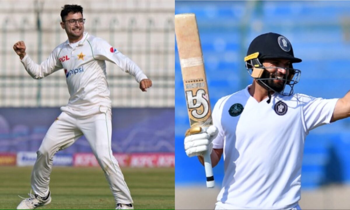 Pakistan's Abrar Ahmed and Kamran Ghulam.