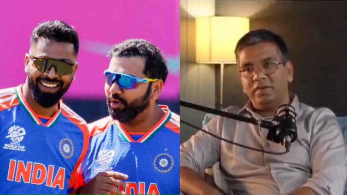 Hardik Pandya, Rohit Sharma and Vimal Kumar.