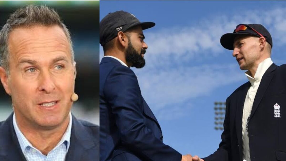 Michael Vaughan, Virat Kohli and Joe Root.