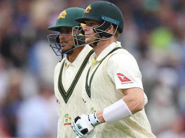 Usman Khawaja and Steve Smith. Photo- Getty