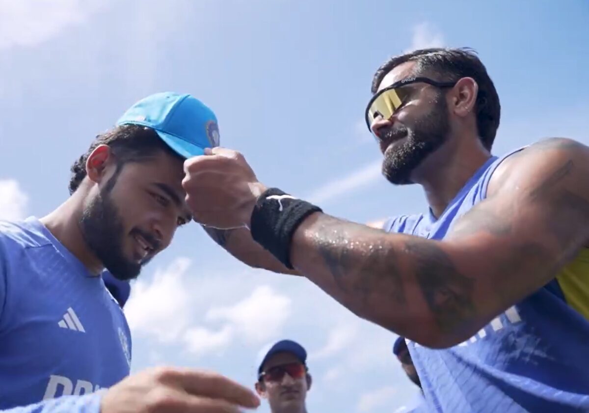 Virat Kohli and Riyan Parag. Photo- Screenshot