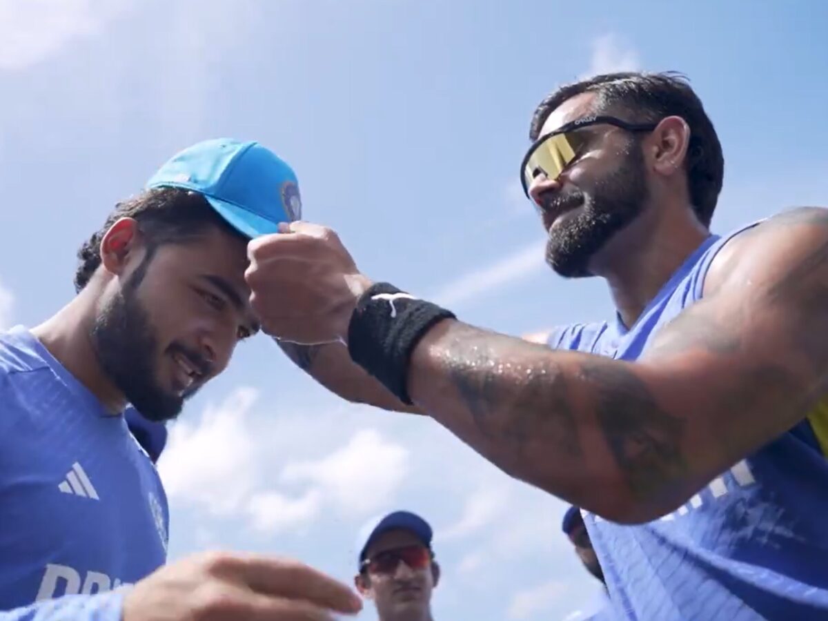 Virat Kohli and Riyan Parag. Photo- Screenshot