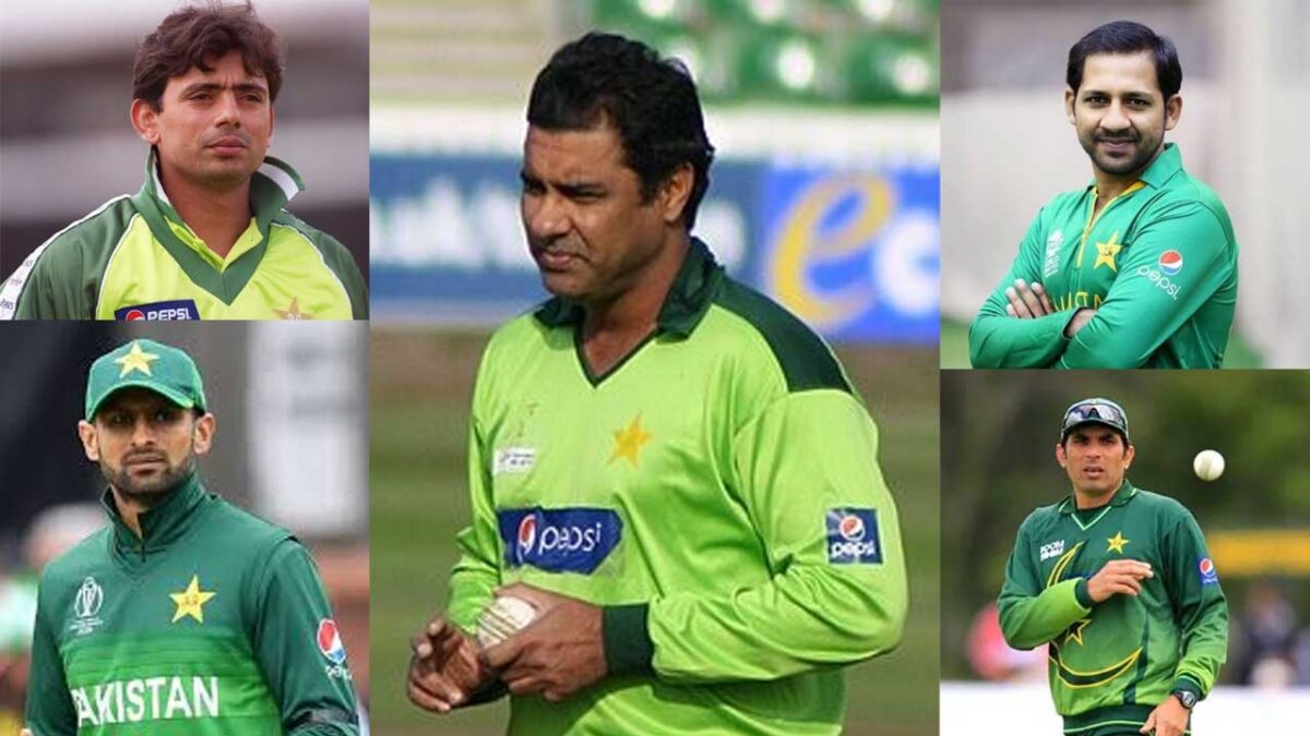 Misbah-ul-Haq, Saqlain Mushtaq, Sarfaraz Ahmed, Shoaib Malik, Waqar Younis