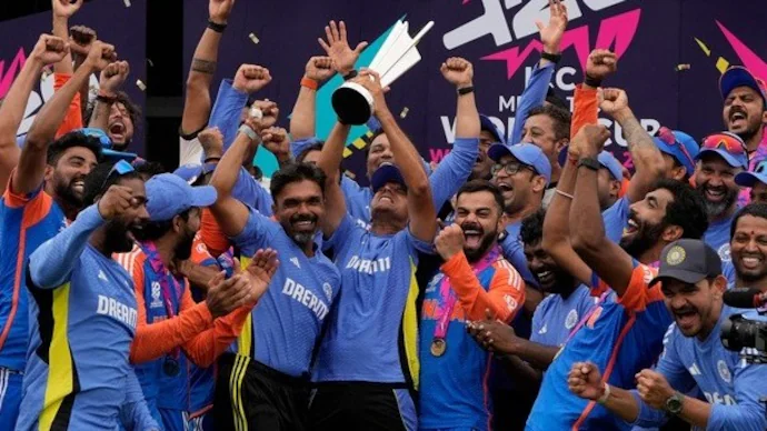 Rahul Dravid T20 World Cup 2024 celebrations. Photo- Getty